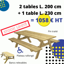 Lot sur les tables pique-nique bois