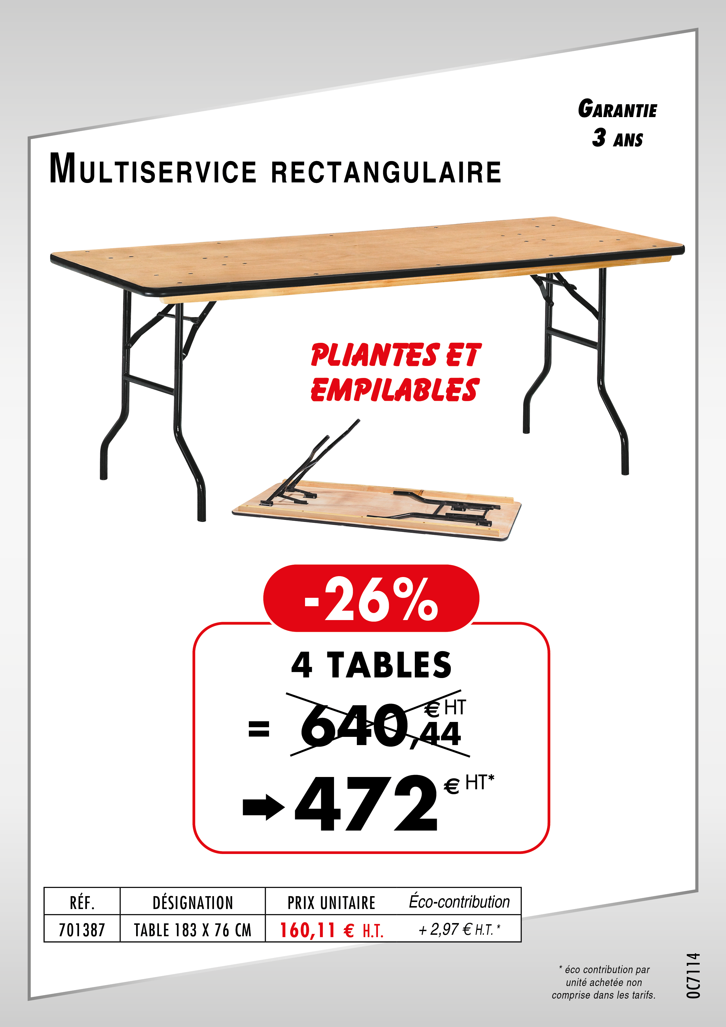 Table collectivité rectangle